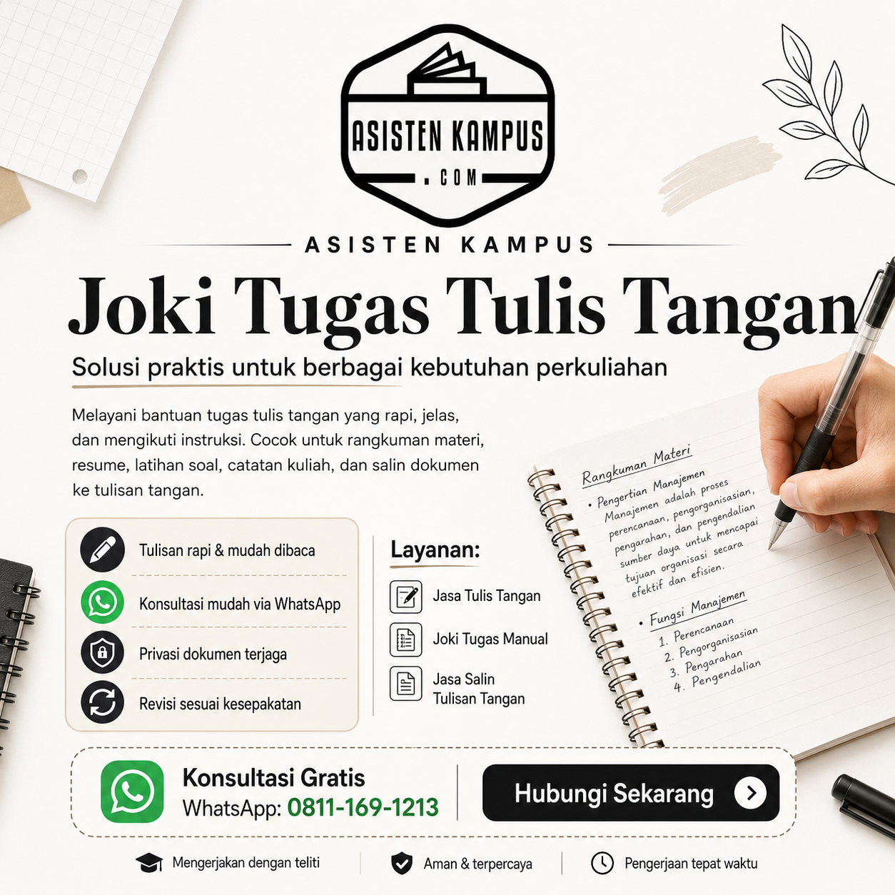 Joki Tugas Tulis Tangan