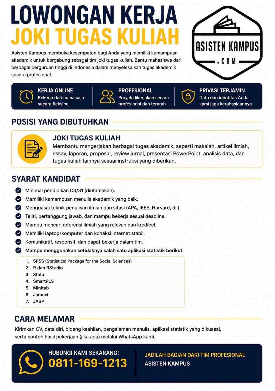 Lowongan Kerja Joki Tugas Kuliah